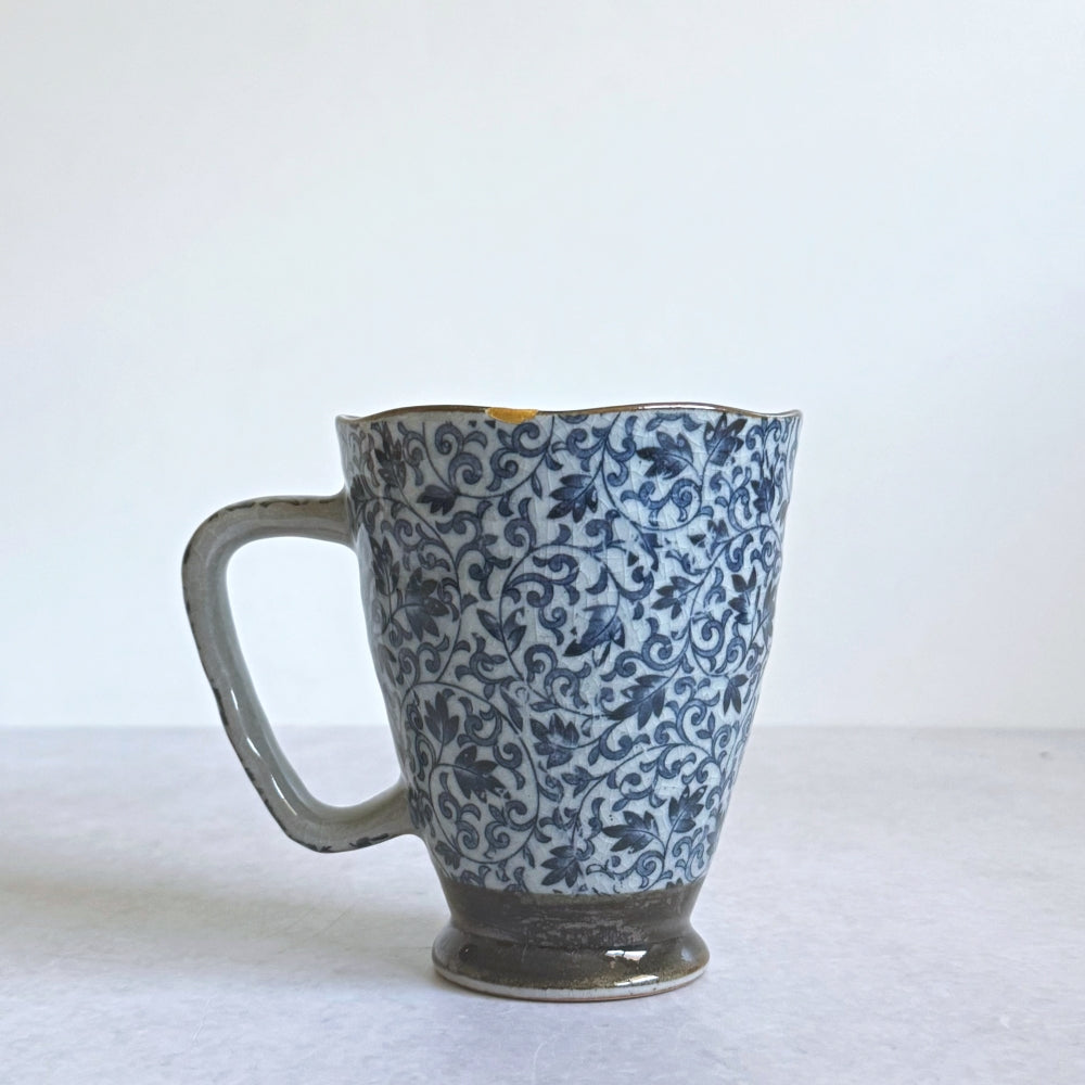 Kintsugi - Large Karakusa Mug - Small Rim Repair no.1