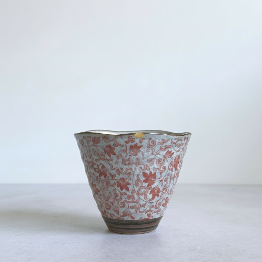 Kintsugi - Wide Rim Karakusa Tea Cup - Small Rim Repair