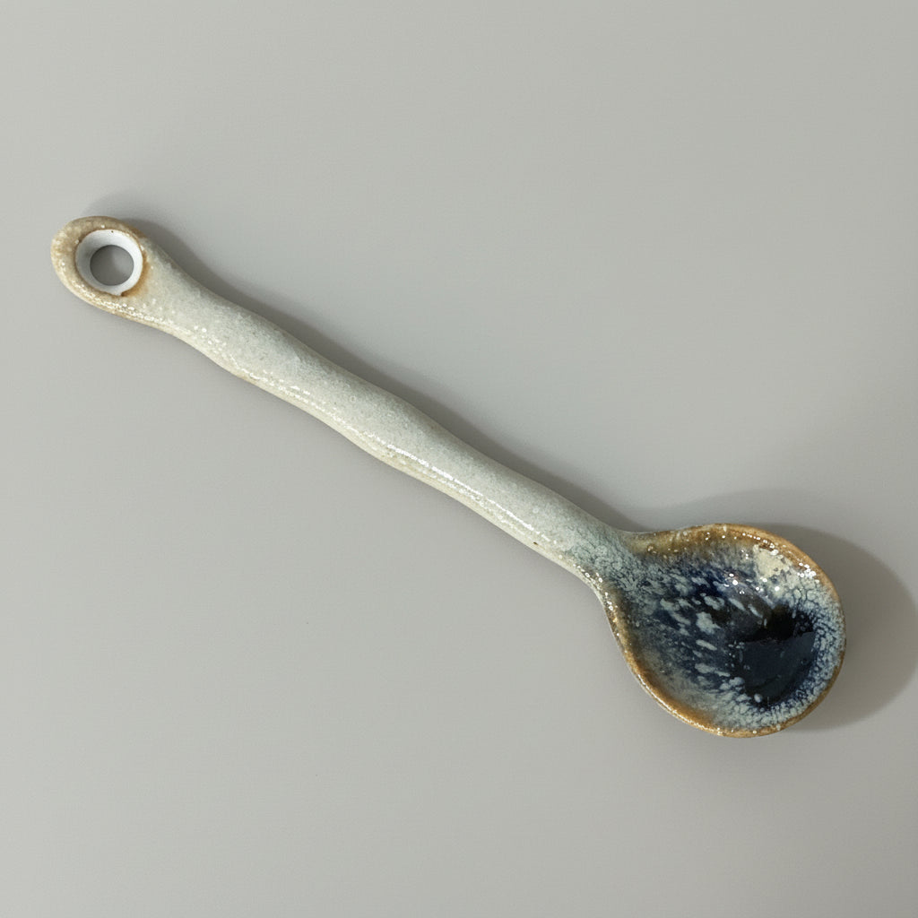 Ceramic Coffee Spoon -Blue/Brown