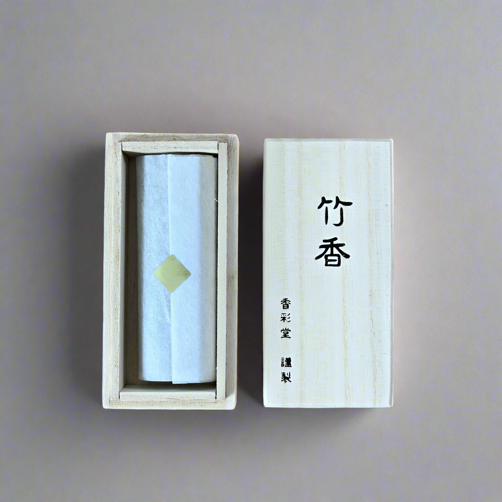 Takekou Japanese incense with bamboo scent by Kousaido, made in Kyoto, Japan.