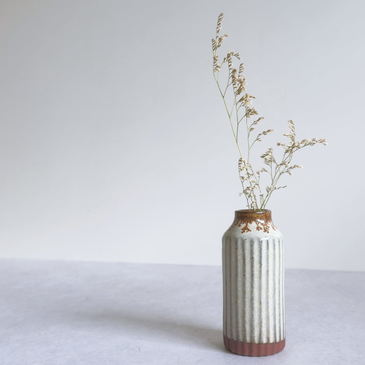 Small Vase & Dried Posy Gift Set - Ivory and Ame no.1