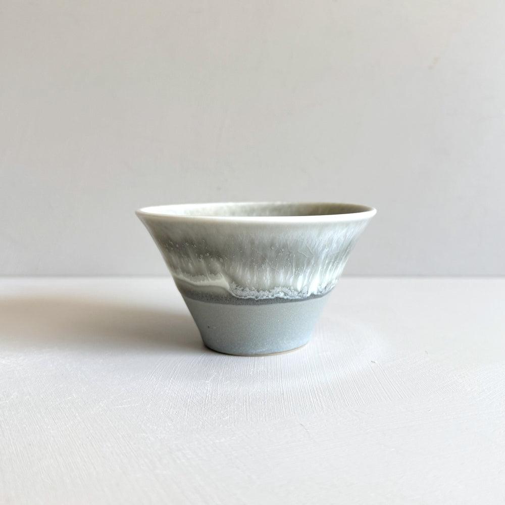 Icicle small bowl: hand crafted by Sinkogama in Mino, Gifu, Japan. Unique glaze captures nature's beauty. Available at Toka Ceramics.