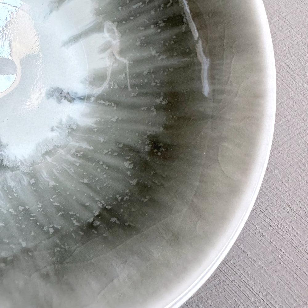 Icicle small bowl: hand crafted by Sinkogama in Mino, Gifu, Japan. Unique glaze captures nature's beauty. Available at Toka Ceramics.