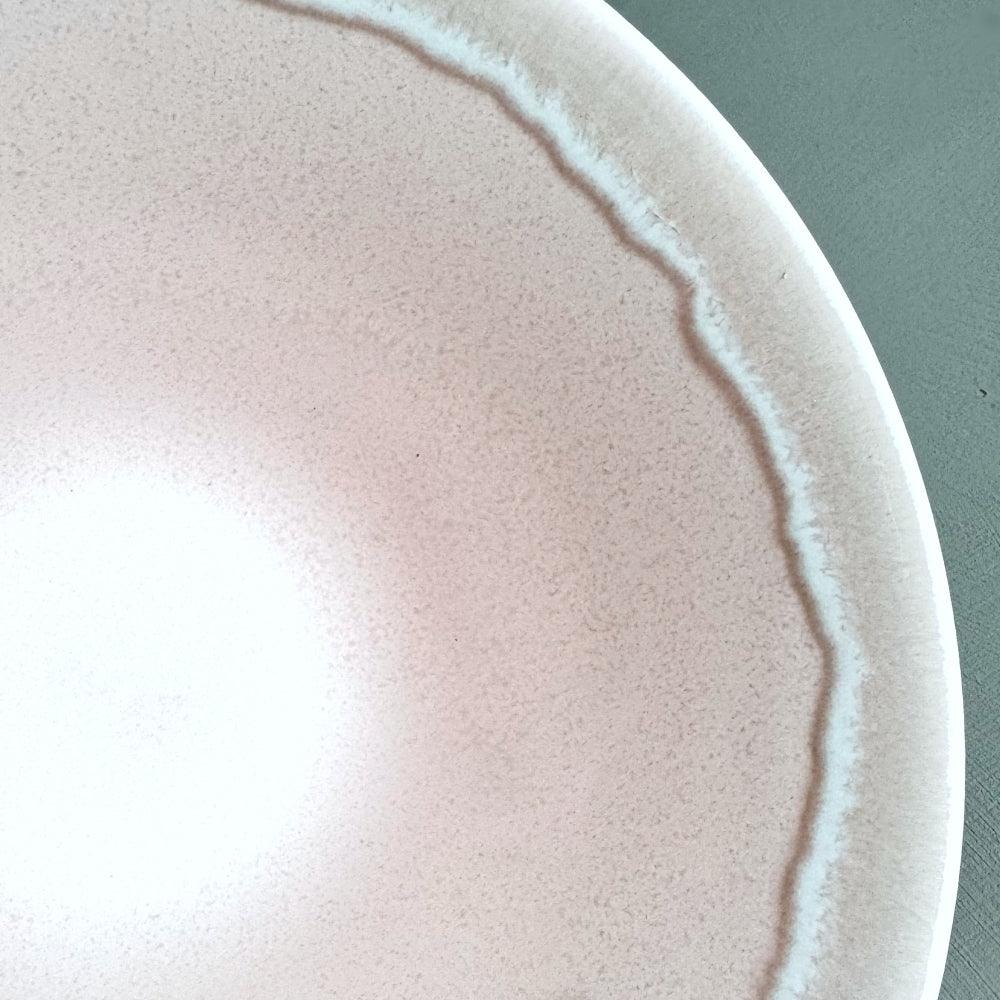 Sinkogama handcrafted large bowl in charming pastel pink and blue colour, made in Gifu, Japan. Unique three-glaze design, adds durability. Available at Toka Ceramics.