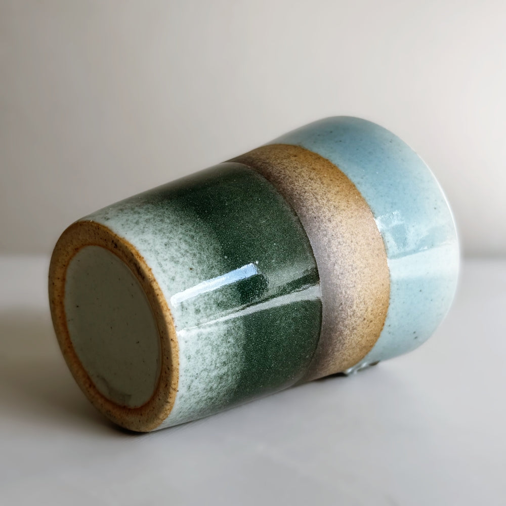 Japanese handmade mug with dragonfly motif. Made in Japan, Mino Ware. Available at Toka Ceramics.