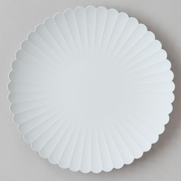 Arita Ware 1616 arita / japan TY Palace Plate 220 Matt grey chrysanthemum shaped plate, made in Japan.