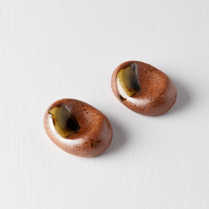 Pebble Chopstick Rest. Mino Ware, made in Japan. Available at Toka Ceramics.