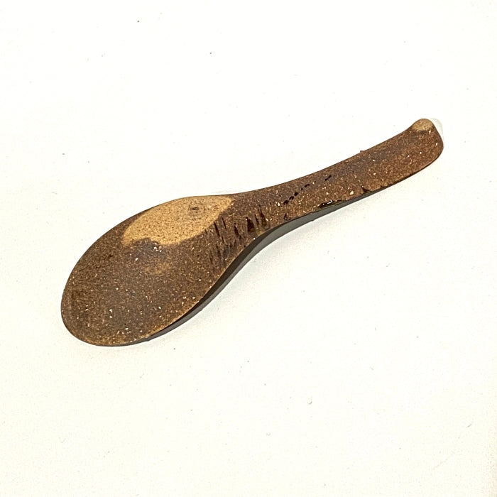 Renge Noodle Spoon - Nanbu Oribe. Made in Japan. Available at Toka Ceramics.