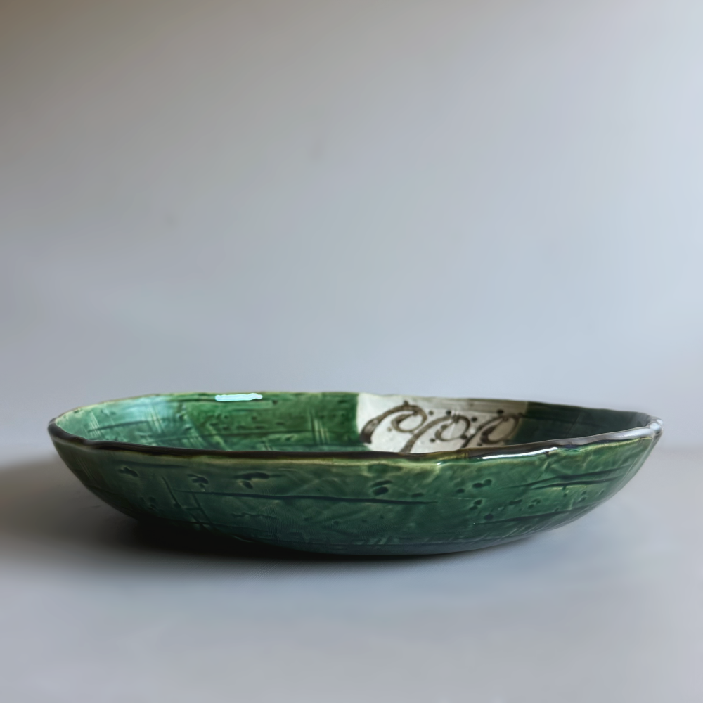 Green Oribe Round Platter 31.5cm