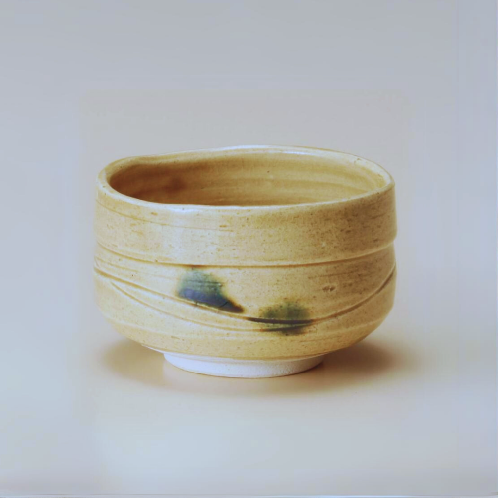 Matcha Bowl in traditional Kiseto Glaze, made in Japan. Mino ware. Available at Toka Ceramics.