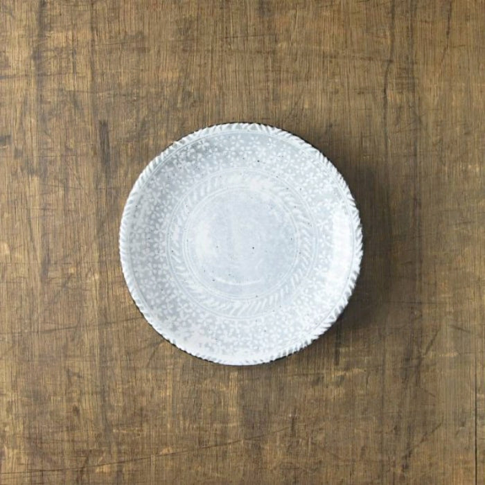 Mishima Kohiki Side Plate 18cm. Made in Japan, Mino Ware. Available at Toka Ceramics.
