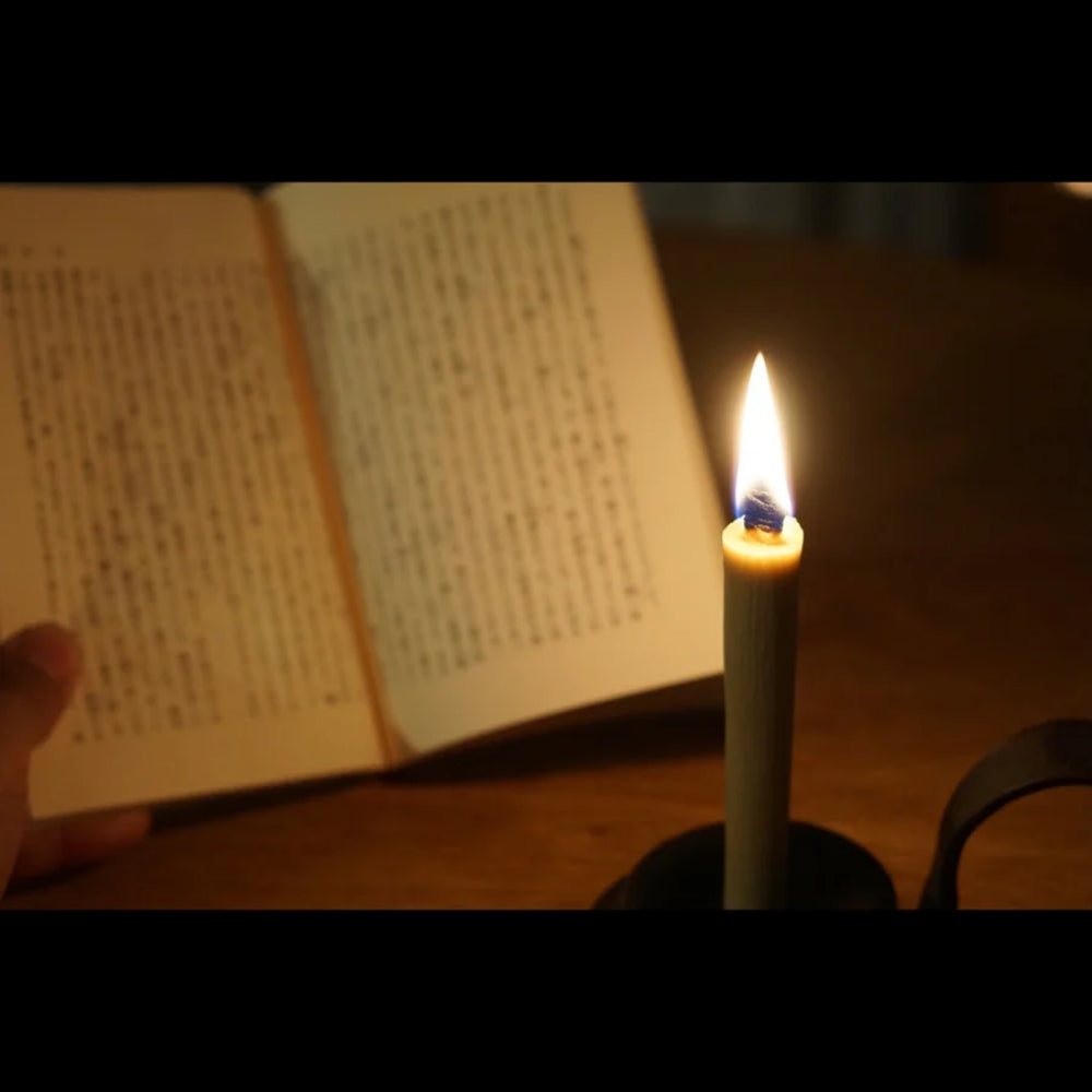 Japanese Sumac Wax Candles [10cm] - Set of 6 with a brass wick trimmer