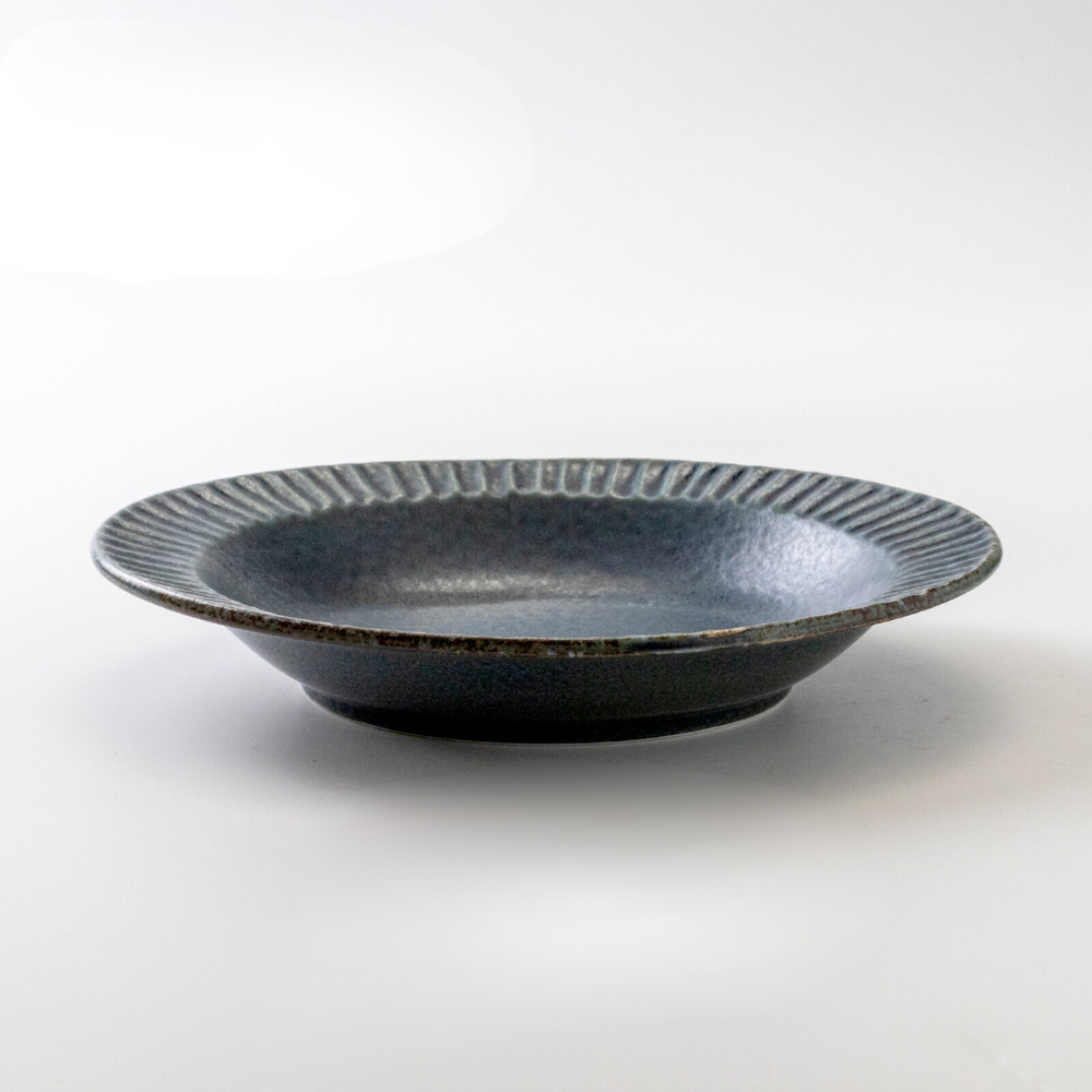 Oval Deep Bowl 22.5cm - Blue Grey - Toka Ceramics