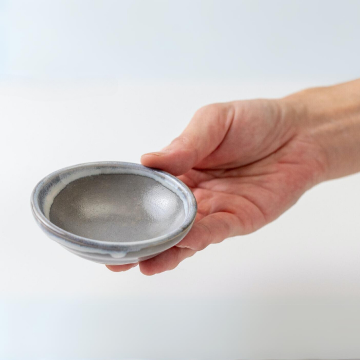 Small rounded sauce dish. Made in Japan. Available at Toka Ceramics.