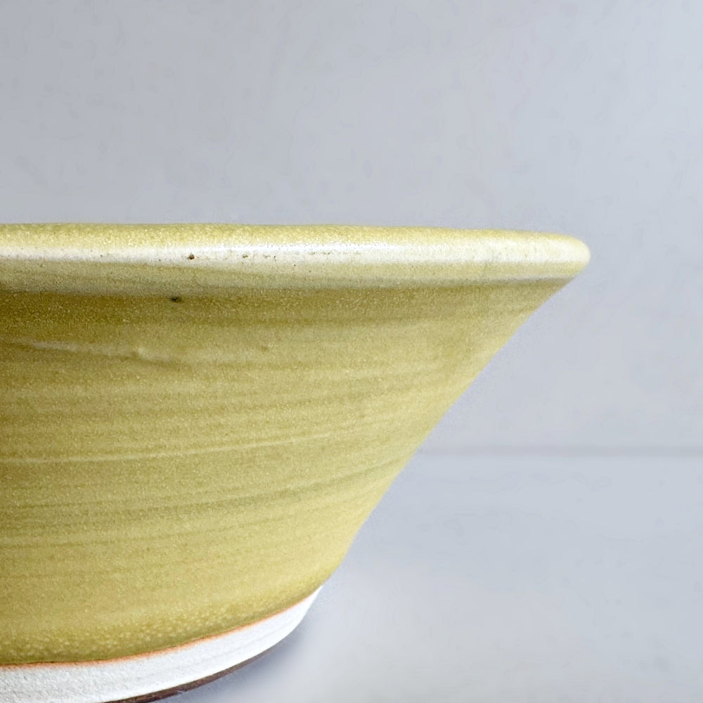 Japanese Tamba ware pottery by Shoyo gama. Shinogi stackable bowl in Yuzu colour. Available at Toka Ceramics.