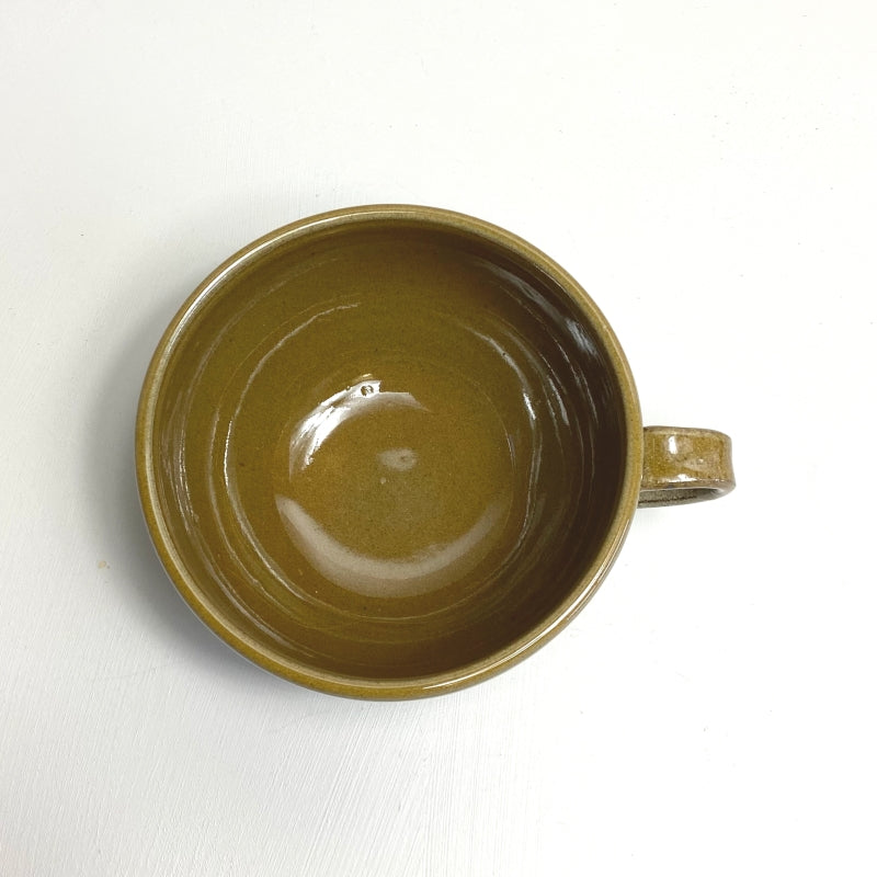 Shotoen round dot soup cup. Handcrafted in the Toki city, Japan. Available at Toka Ceramics.