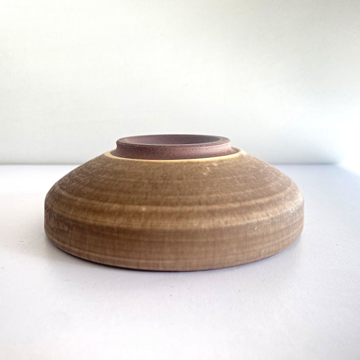 Shoyo Gama Chestnut High Rim Bowl. Handcrafted in Hyogo prefecture, Japan. Available at Toka Ceramics.