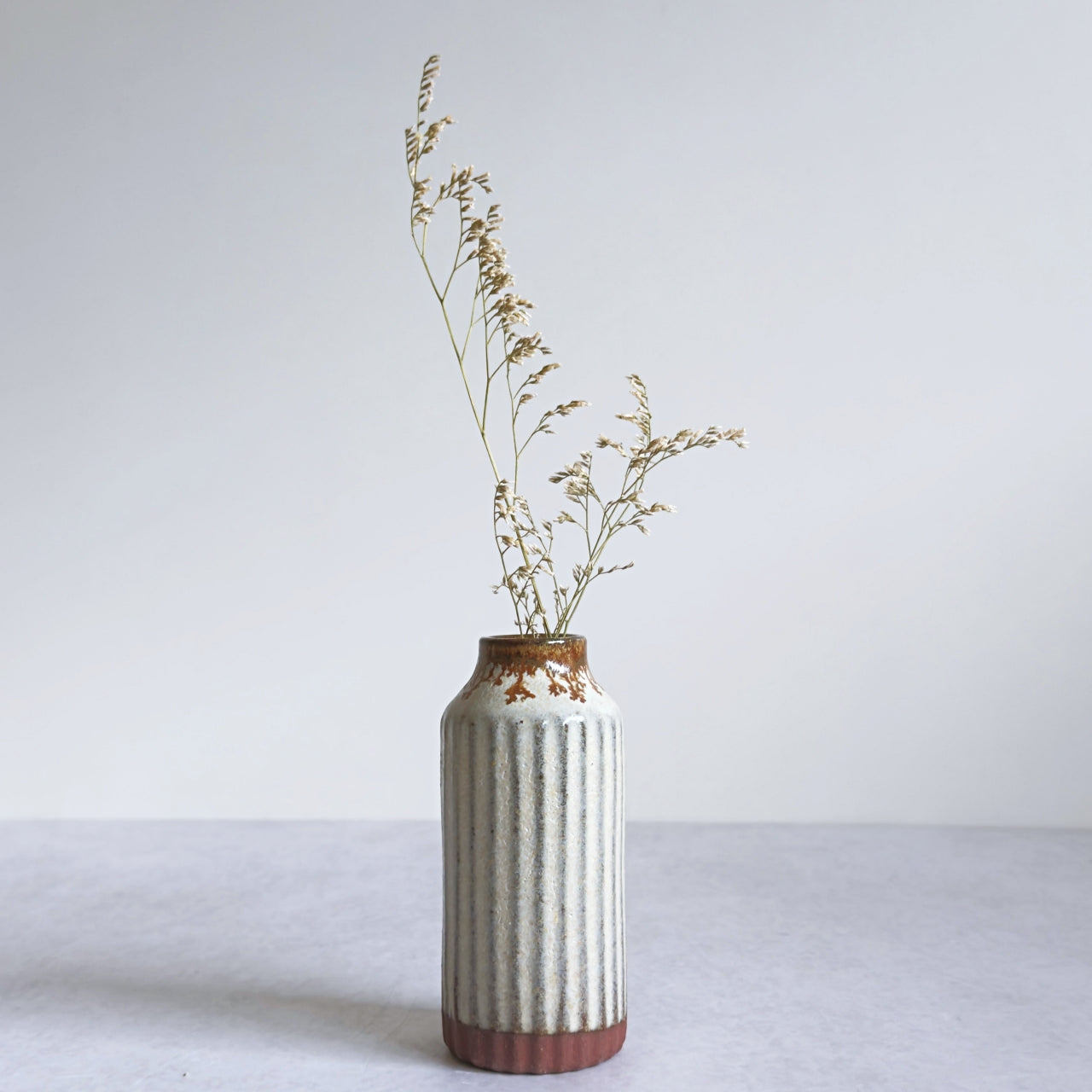 Small Vase & Dried Posy Gift Set - Ivory and Ame no.1