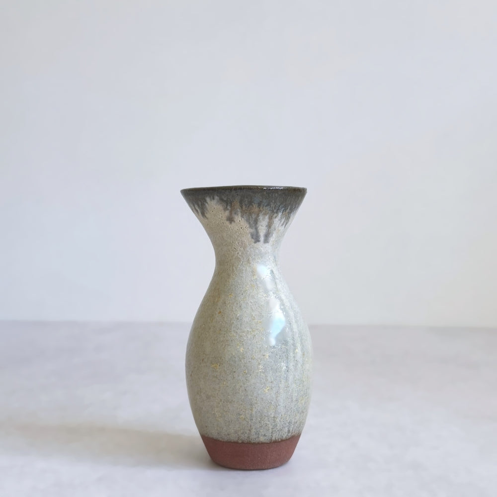 Small Vase & Dried Posy Gift Set - Ivory and Indigo no.3