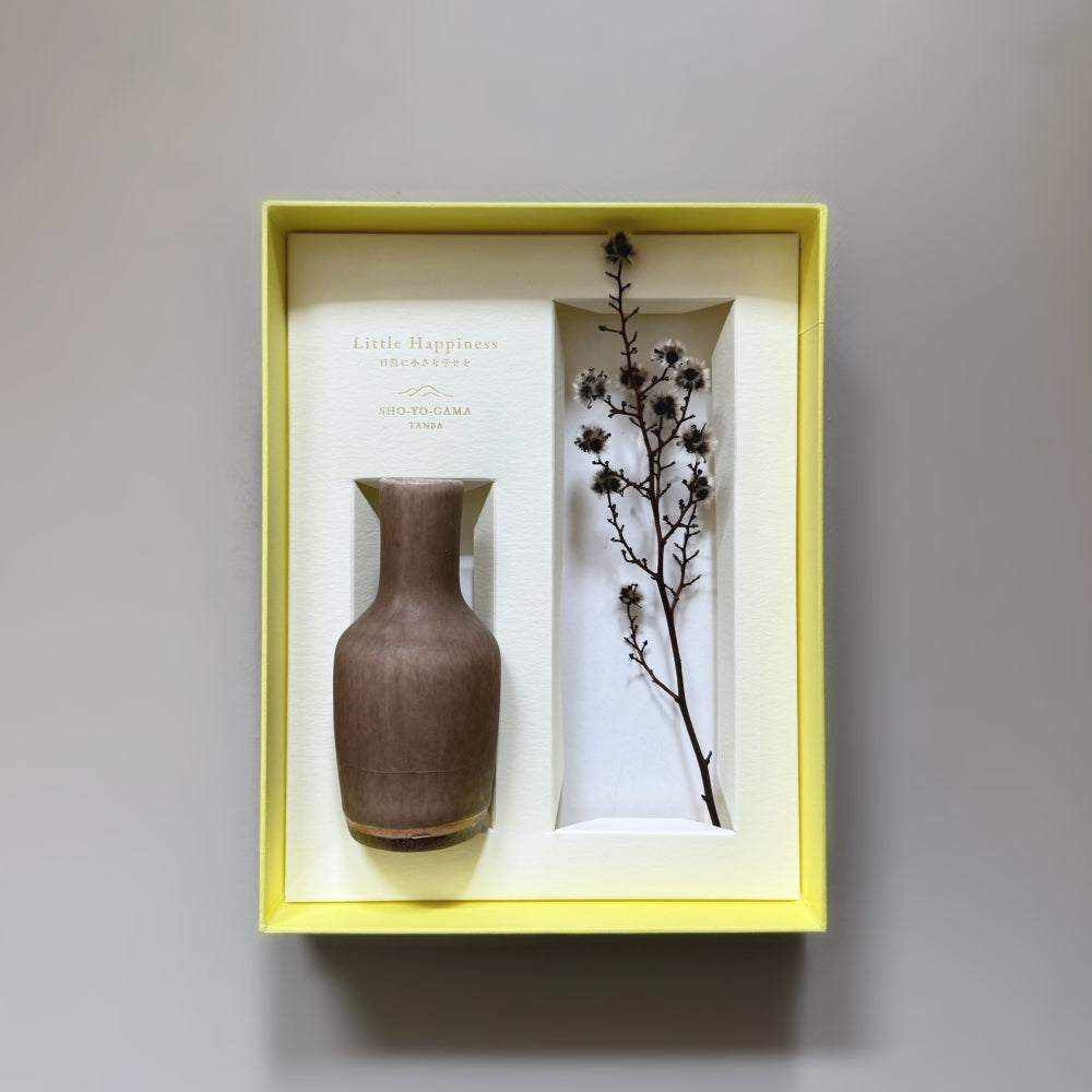 Small Vase & Dried Posy Gift Set - Chestnut no.9