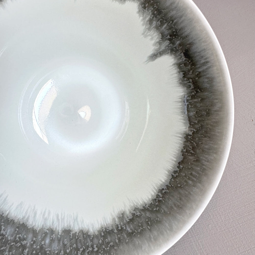 Icicle large bowl: hand crafted by Sinkogama in Mino, Gifu, Japan. Unique glaze captures nature's beauty. Available at Toka Ceramics. 