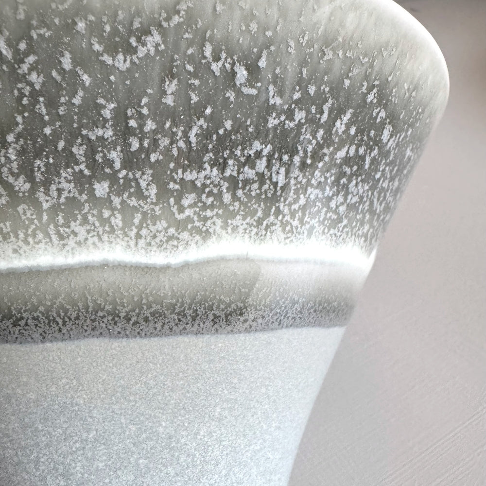 Icicle large bowl: hand crafted by Sinkogama in Mino, Gifu, Japan. Unique glaze captures nature's beauty. Available at Toka Ceramics. 