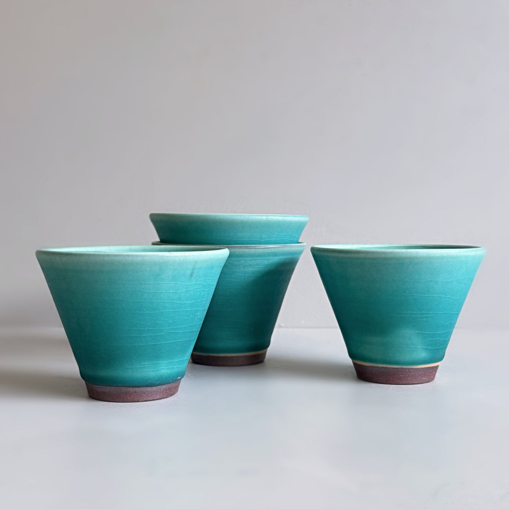 Japanese handcrafted pottery tea cup by Shoyo gama. Available at Toka Ceramics.