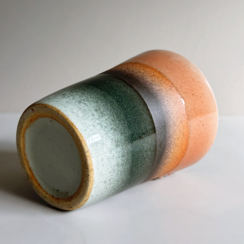 Japanese handmade mug with dragonfly motif. Made in Japan, Mino Ware. Available at Toka Ceramics.