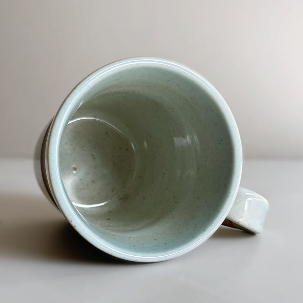 Japanese handmade mug with dragonfly motif. Made in Japan, Mino Ware. Available at Toka Ceramics.