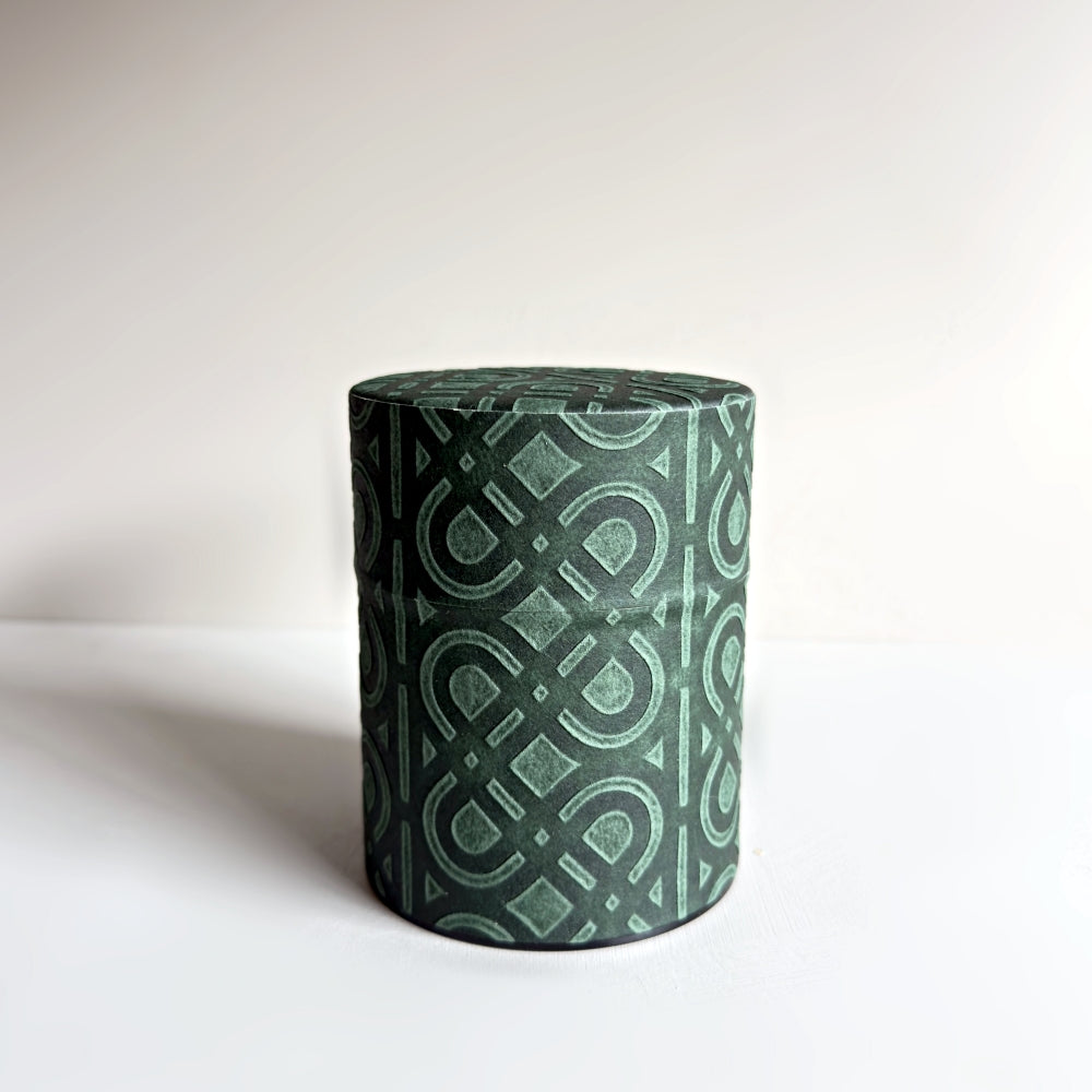 Yamatsugi Washi Studio Ukigami tea canister, made in Japan. Large size. Available at Toka Ceramics.