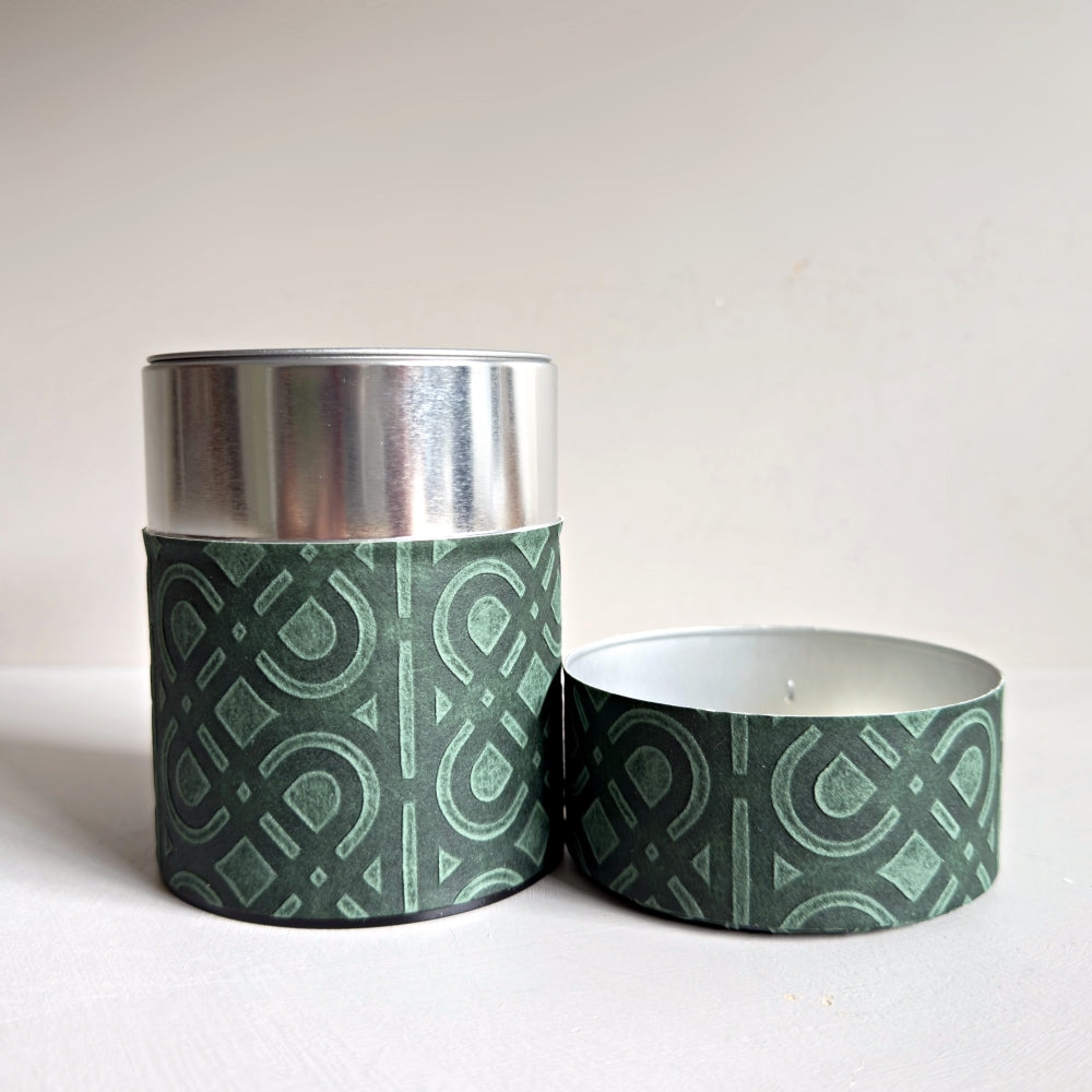 Yamatsugi Washi Studio Ukigami tea canister, made in Japan. Large size. Available at Toka Ceramics.