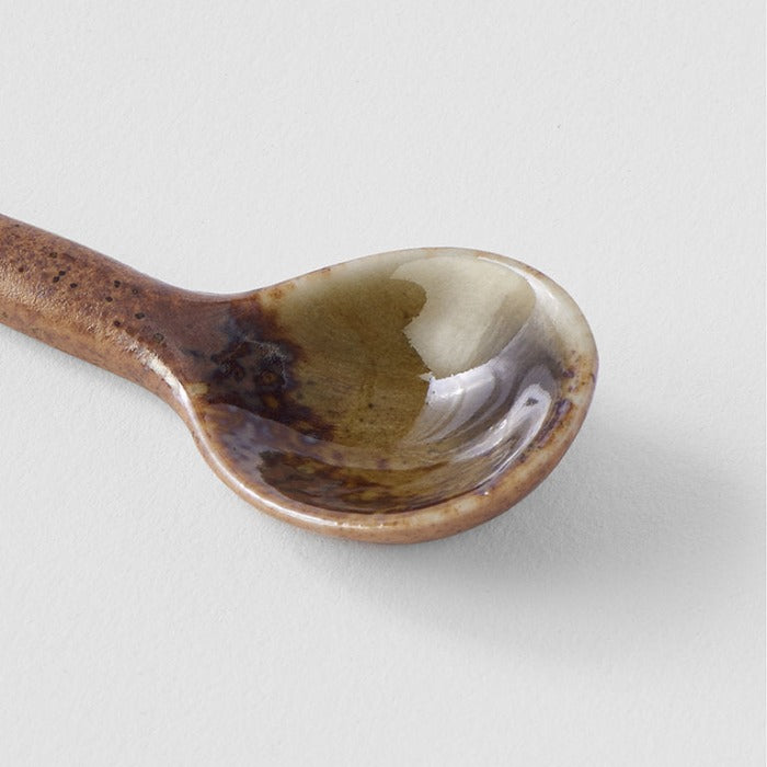 Ceramic Coffee Spoon Green/Brown - Toka Ceramics