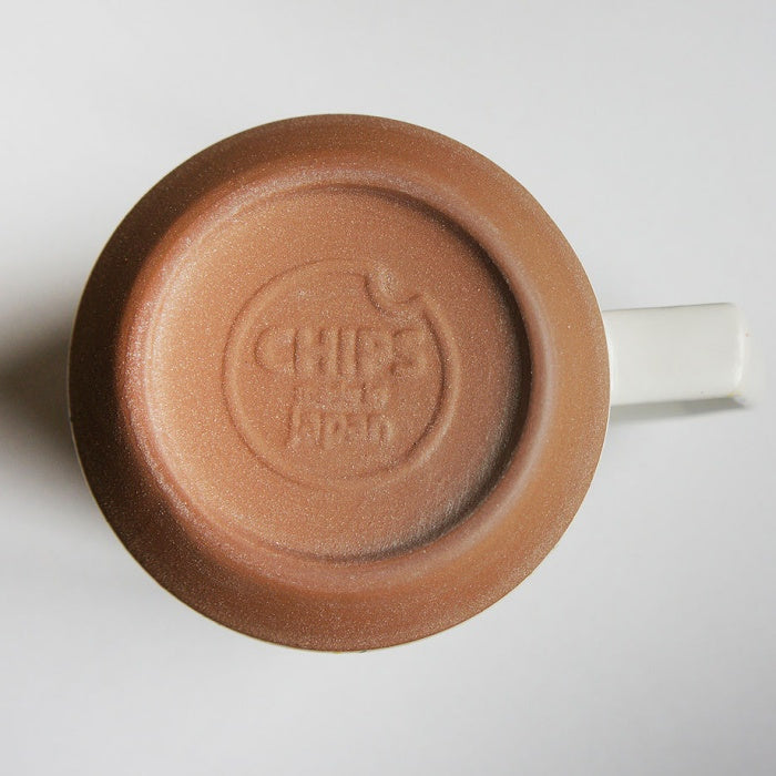 Chips Large Mug White/Navy Drop, handmade in Japan. Mino Ware. Available at Toka Ceramics.