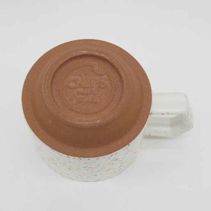 Chips Japan Stackable Mug - White/Orange Splash. Made in Japan. Available at Toka Ceramics.