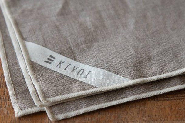 KIYOI Japanese Linen Dish Cloth - Grey. Made in Wakayama prefecture in Japan. Available at Toka Ceramics.
