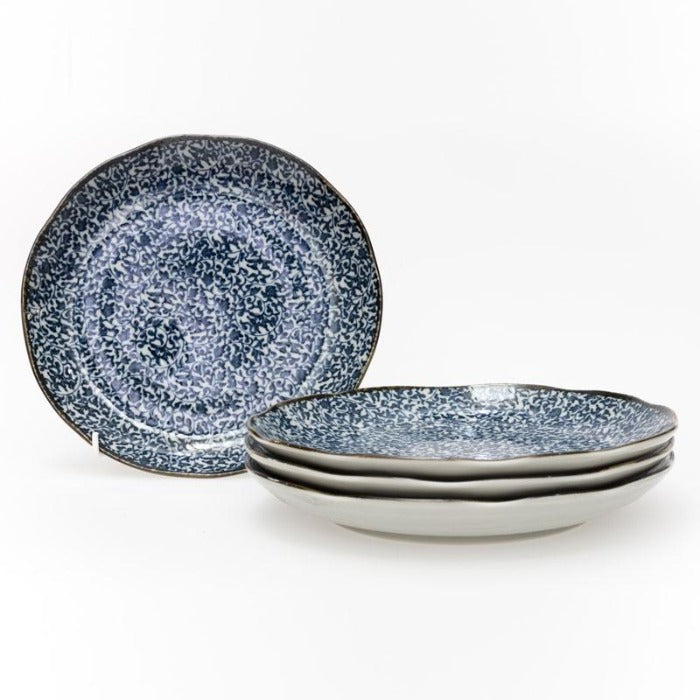 Japanese Karakusa pattern large dinner plate 25cm, available at Toka Ceramics.