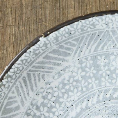 Mishima Kohiki Plate 23.7cm, made in Gifu, Japan. Mino ware. Available at Toka Ceramics.