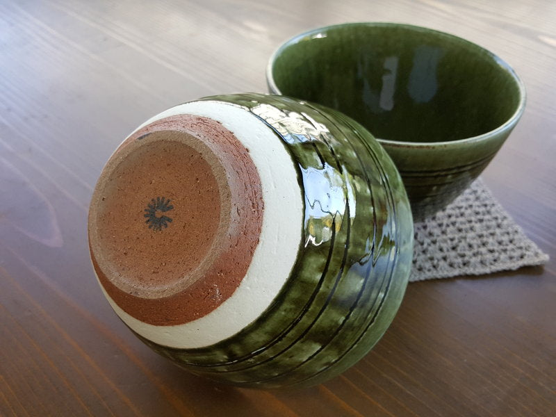 Oribe Small Bowl, handcrafted in Shiga, Japan. Shigaraki Ware. Available at Toka Ceramics.