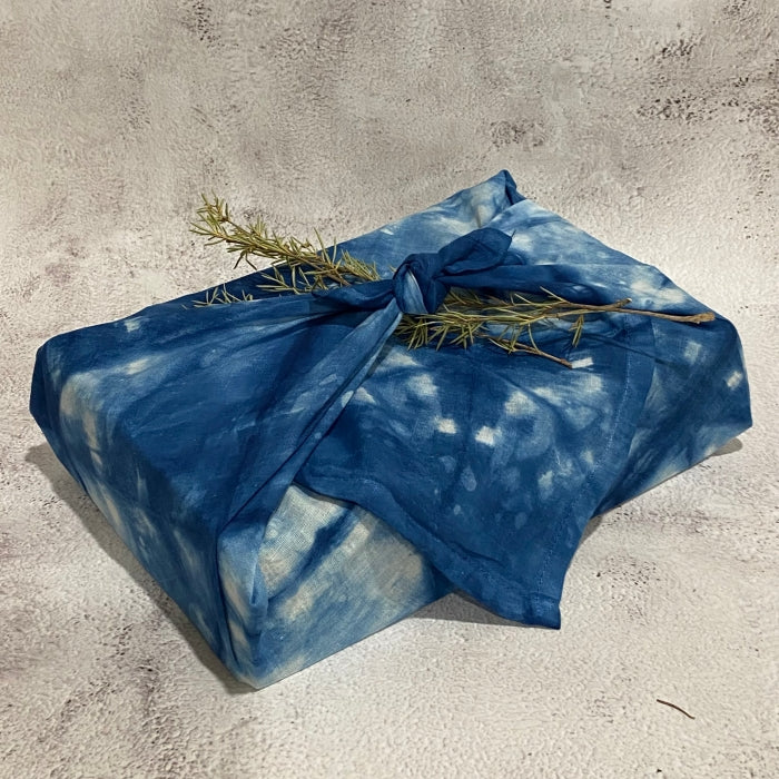 Hand dyed furoshiki wrap. Available at Toka Ceramics.