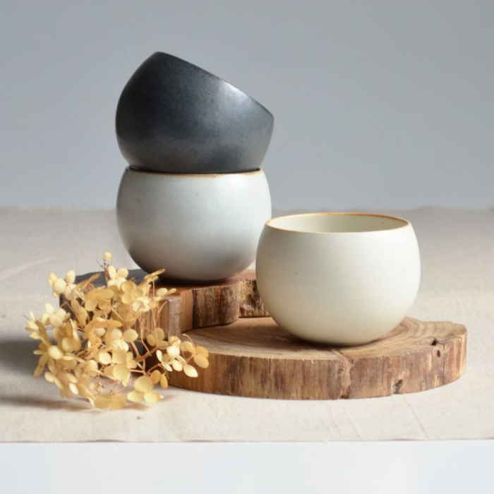Korokoro Small Tea Cup in White made in Japan. Availabe at Toka Ceramics.