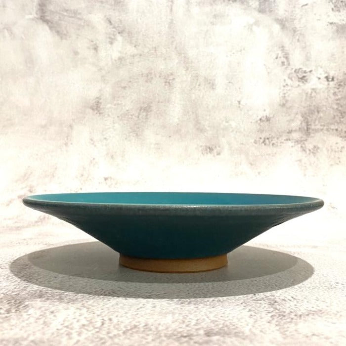 Shoyo Gama Large Shallow Bowl in Teal, available at Toka Ceramics