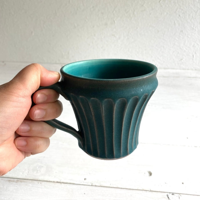 Shoyo Gama Teal Mug Cup - Toka CeramicsShoyo Gama Teal Mug Cup - Toka Ceramics