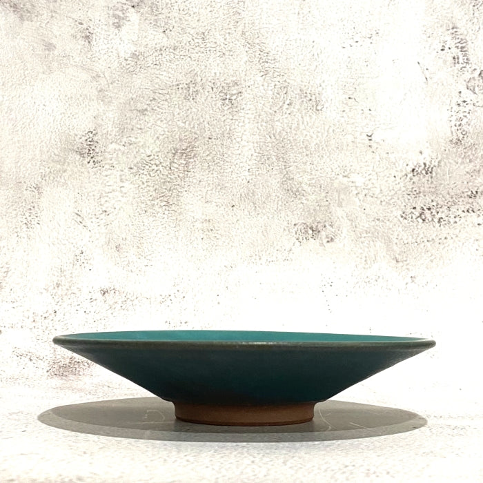 Shoyo Gama Small Shallow Bowl in Teal, available at Toka Ceramics
