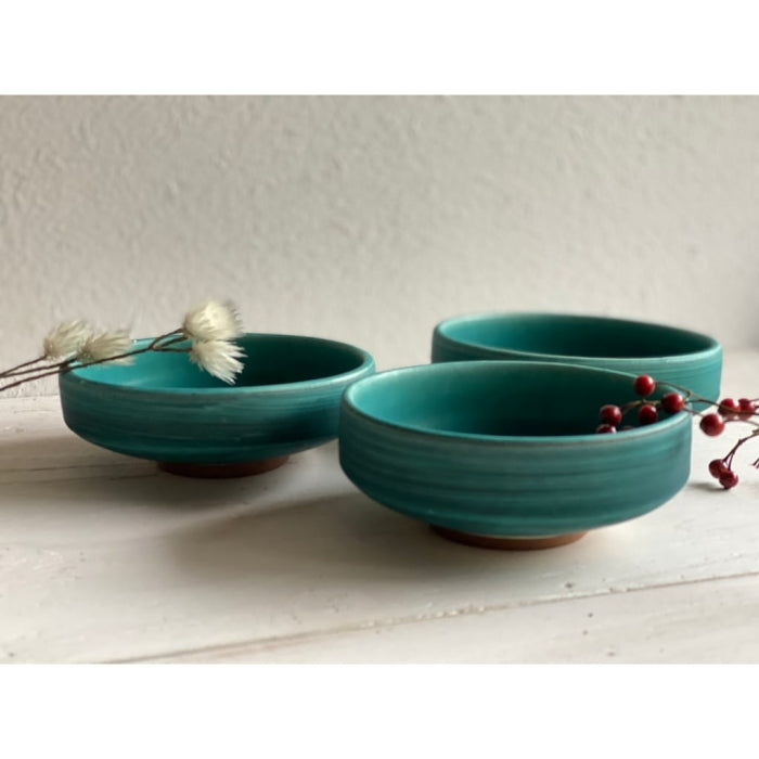Teal High Rim Bowl - Toka Ceramics