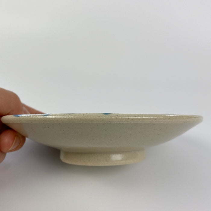 Yachimun Yonamine Pastel Blue small plate, handcrafted in Okinawa, Japan. Available at Toka Ceramics.