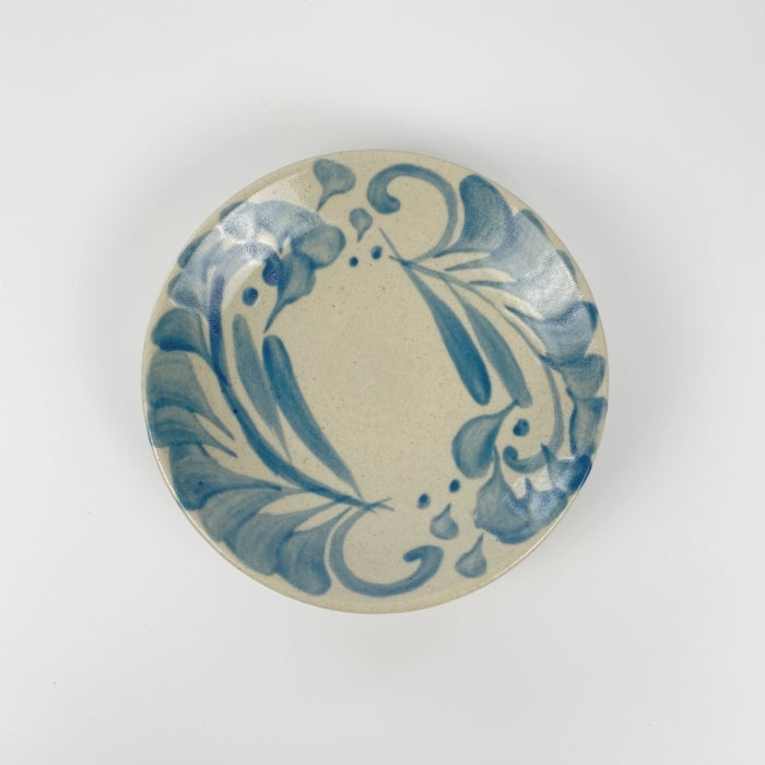 Yachimun Yonamine Pastel Blue small plate, handcrafted in Okinawa, Japan. Available at Toka Ceramics.